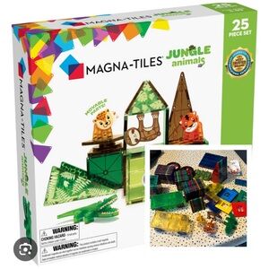 Giant Magnatile Lot + Jungle Animal Set